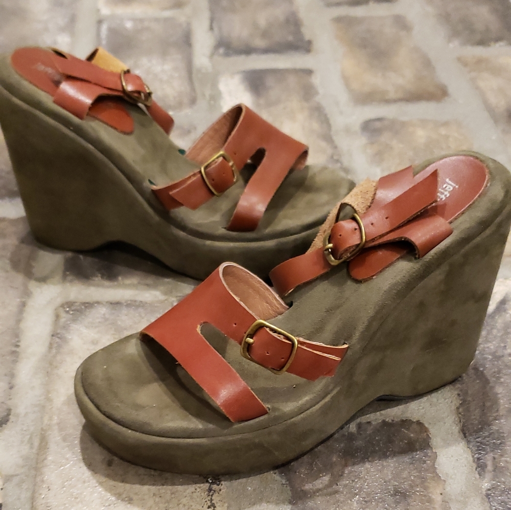 Jeffrey Campbell suede wedge sandal
